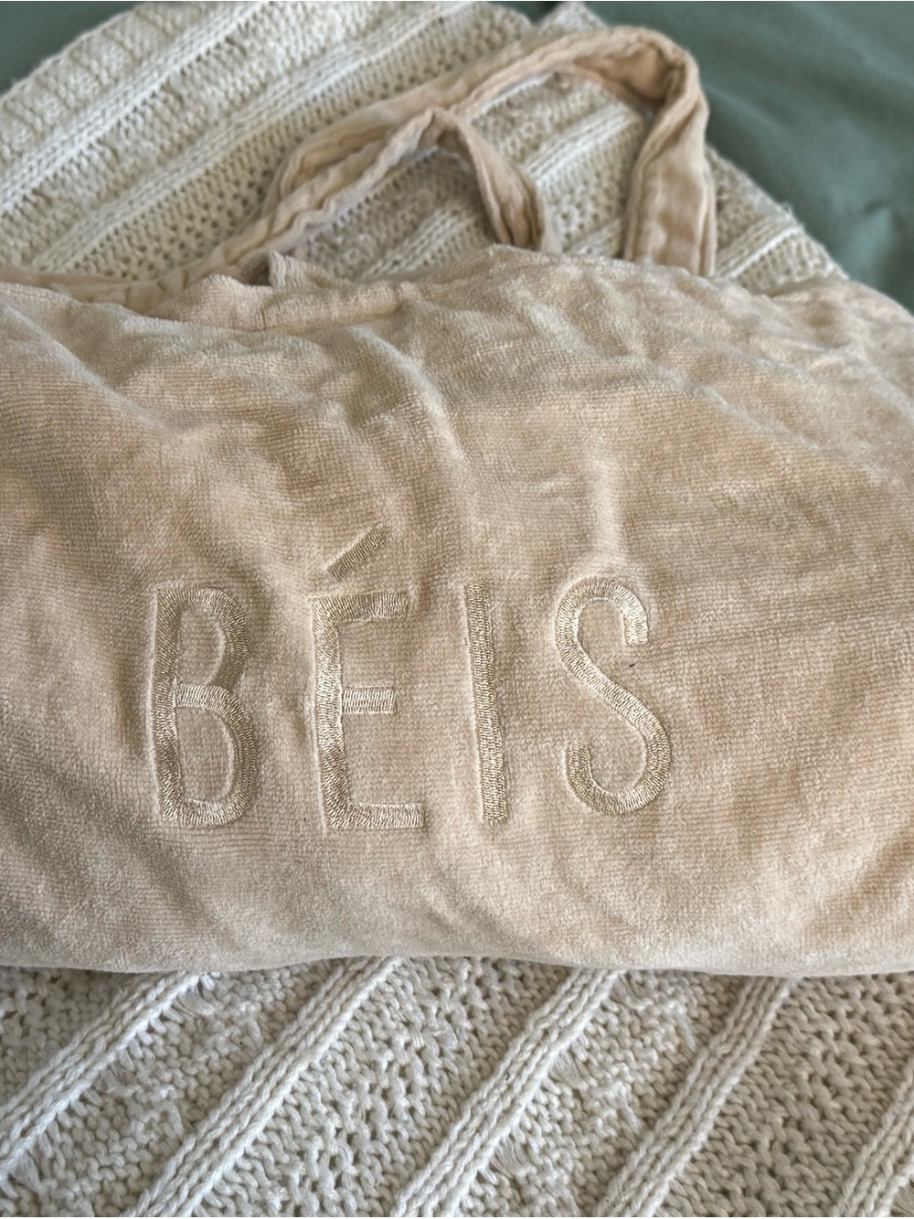 Béis Beige Terry Tote Bag